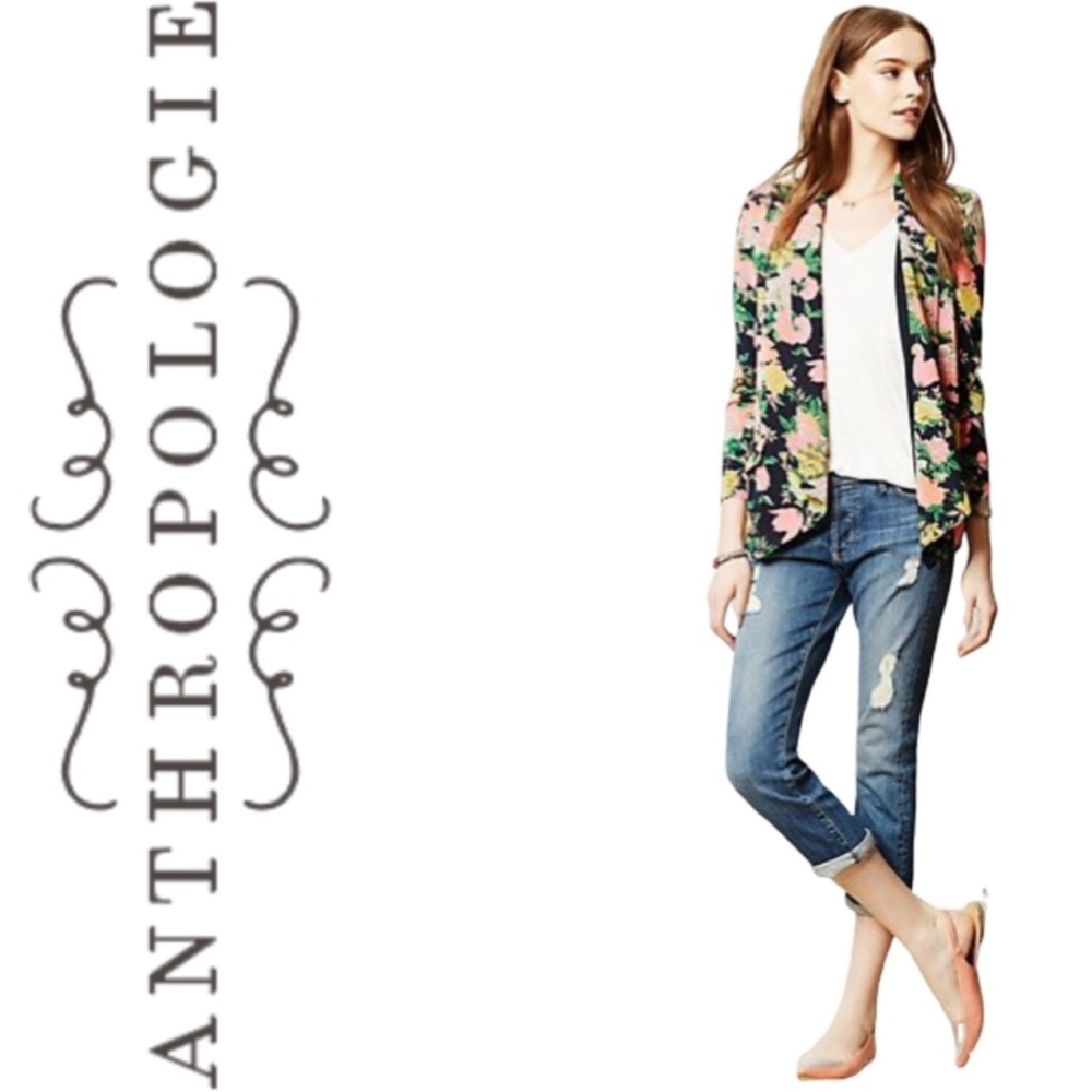 Anthropologie Cartonnier Botanic Floral Blazer